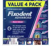 Fixodent Complete Denture Adhesive Cream Original - 3-Pack - 2.4 fl. oz.