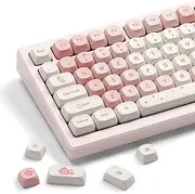 HITIME XVX Keycaps - Pink Cute PBT Keycaps, MOA Profile Key caps 60 65 75 100 Percent, Dye-Sublimation, Custom 142 Keys Set for 100%, 75%, 65%, 60% Mechanical Keyboard