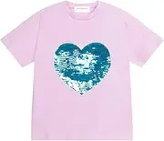 [Mud Kingdom] Girls T-Shirts Short Sleeve Glitter Summer Cute Sequins