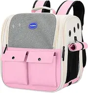 Cat Backpack Carrier - Pet Carrier Backpack | Portable Pet Bag | Breathable Lightweight Cat Backpack | Foldable Cat Bag With Padded Shoulder Straps & Waist Belts For Cats, Puppies, Kittens, Bunnies