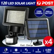 4x Solar Powered 120LED Motion Night Lights Security Sensor Garden Outdoor
