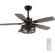 42 Inch Ceiling Fans with Lights and Remote Control, Ceiling Fan for Bedroom...