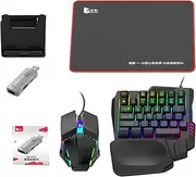 Game Keyboard and Combo, Mechanical Keyboard Mice Converter, Ergonomic Set, Smart Pressure Support, Mobile Game Compatibility, Office, Coding, Esports Use, 5V Input