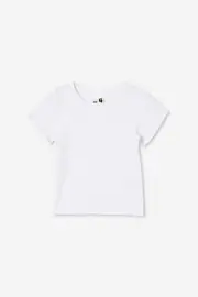 [Cotton On Kids] Cotton On Kids - Raya Baby Tee - White rib 2 WHITE RIB
