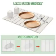 Diatomaceous Earth Mat for Bath Kitchen Quick Dry Absorbent Collapsible Non-Slip