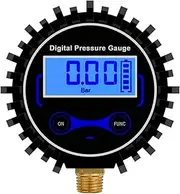 Tire Pressure Inflation Gun Digital Display Head Digital Display Meter 1/4 (13MM) Range 200PSI LED Digital Pressure Gauge(with LED)