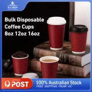 16oz Black/Gold/Red/Brown Disposable Coffee Cup with Lid Take Away Healthy Paper