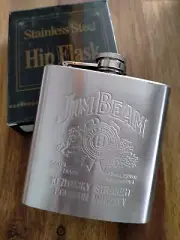 Hip Flask Jim Beam stainless steel 6oz