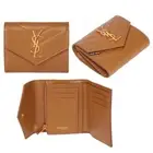 NWT VERY RARE! YSL YVES SAINT LAURENT Monogramme Grain de Poudre Tri-Fold Wallet