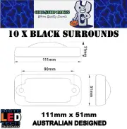 10 x BLACK BRITE LED TECH LARGE MARKER LAMP SURROUNDS 10PC PACK