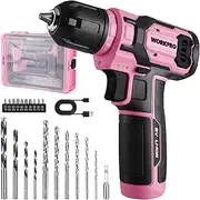 [WORKPRO] 8V Cordless Drill Driver Set, Electric Screwdriver 3/8" Keyless Chuck, Max Torque 12 N.m, 2 Ah Battery with 21 Pcs Accessories and Single Layer Stack & Carry Box, Ideal for Home DIY Project