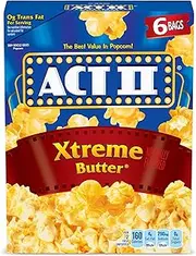 ACT II Xtreme Butter Microwave Popcorn, 6 ct 2.75 oz Bags