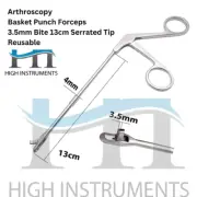 Arthroscopy Basket Punch Forceps 3.5mm Bite Serrated Tip Reusable Ortho