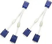 KICHOUSE 2PCS Vga Splitter Cable Male to Dual Female Video Adapter for Monitor and Tv to Video Amplifier High Performance Display Mirroring Cord Convenient Dual Output