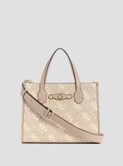 GUESS Women's Beige Logo Izzy Tote Bag