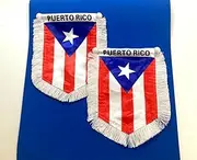 Puerto Rico Flag Car Accessory - Classic Puerto Rico Boricua Style with White Trim for Rearview Mirror Hanging Banner Decoration for cars Home Wall Doors Window Elegance!