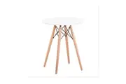 Design Square Round Wooden Dining Table Eiffel Design Wooden Legs 80cm - White