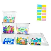 6 Pack Clear Stackable Storage Bins, Plastic Toy Organizers and Storage with