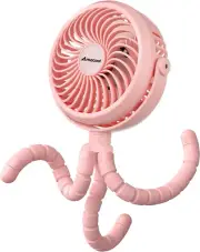 AMACOOL Battery Operated Stroller Fan Flexible Tripod Clip on Fan with 3 Speeds