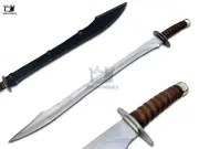 Handmade High Carbon Steel Viking Sword Battle Ready With Sheath Fixed Blade