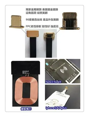 無線充電器接收器 蘋果 iphone5 iphone6 iphone6 plus Note3 Note4手機通用超薄