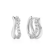 Ania Haie Silver Sparkle Double Huggies