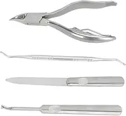 Cuticle Nipper Set, Cuticle Manicure Set Professional Ergonomic 4pcs with Nail Lifter for Home
