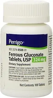Ferrous GLUCONATE 324MG PADD 100TB Paddock Laboratories INC