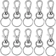 60 Pieces Metal Swivel Lanyard Snap Hook with Key Rings(Small Size) Silver
