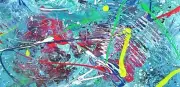 ORIGINAL ARTWORK Acrylic "Fruit Fusion" 12H x 24W stretched canvas Steven Graff
