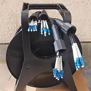 100m 2/4/6/8 core outdoor jumper armored PCD235 reel LC SC FC APC SM TPU DVI waterproof jumper fiber optic extender(LC-SC,8C LSZH with reel)