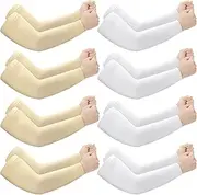 [Janmercy] 8 Pairs Elderly Skin Thin Protector Sleeves Bruise Abrasions Protective Arm Sleeve