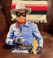 Lone Ranger Clayton Moore Western Color Tabletop Display Standee 10 1/4" Tall