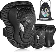 Forzueby Youth/Kids Protective Gear Sets Adjustable Knee Pads and Elbow Pads Wrist Guards for Kids Skateboard Roller Skates Scooter Inline Skating Cycling BMX.