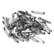 50Pcs Badge Pins, 30mm Safety Pins Bar Name Tag Pin Bulk, Black