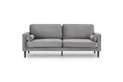 Sarantino Faux Velvet Sofa Bed Couch Furniture Lounge Suite Seat Grey