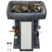 Cat Tree Tower with Scratching Board and Toy Balls Grey All Lifestages Premium