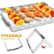 BBQ Skewer Barbecue Kabob Skewer Rack Stainless Steel BBQ Rack Metal Skewers ཱུ₰
