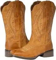 J's.o.l.e Square Toe Cowboy Boots for Women Wide Calf Cowgirl Boots Country Western Boots Mid Calf