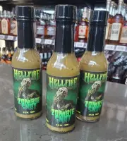 ZOMBIE HOT SAUCE with CAROLINA REAPER SALSA VERDE Green Apple 3 PACK LOT