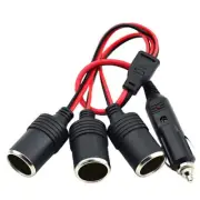 Premium Cigarette Lighter Acccessory Plug to 3 x Sockets Splitter 30cm Cable ...
