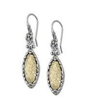 Samuel B. 18K & Silver Hammered Floral Earrings
