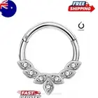16g Surgical Steel Gem Hinged Clicker Nose Ring Ear Tragus Helix Septum Piercing