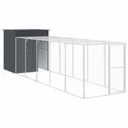 Andala Pets Chicken Cage with Run Dark Grey 165x659x181 cm