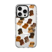 iPhone 16 Pro Clear Case MagSafe Compatible Dachshund Jumble