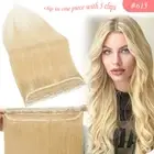 Clip in 100% Remy Real Human Hair Extensions 3/4 Head Thick One Piece Highlight