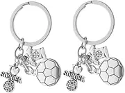 FUTUREORYY 2pcs Key Chain Soccer for Boys Basketball Keychain Soccer Keychain Keychains Accessories Soccer Favors Decorative Bag Pendant Adorable Keychain Bag Supply Silver Zinc Alloy