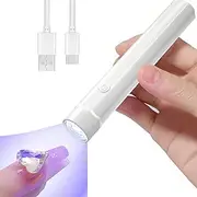 YiYFiT Mini Handheld UV Light for Gel Nails, Portable LED Nail Lamp, Rechargeable USB Nail Dryer with 2 Timers for Quick Gel Nail Drying, Women for DIY at Home, Travel (White)