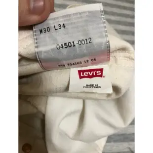 Levi’s 經典501 米白色 牛仔褲