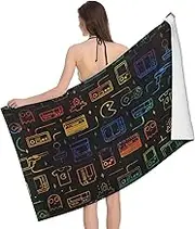 JBYJBX Game Video Gaming Pattern Print Beach Towel Quick Dry Sandproof Microfiber Beach Bath Towel for Travel Pool Camping